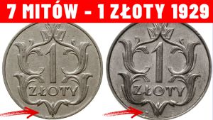 1 złoty 1929 bez znaku mennicy - cena wartość