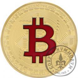 Bitcoin BTC miedź pozłacana / tampondruk czerwony