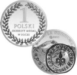 1 polski srebrny medal w Soczi (mosiądz posrebrzany)