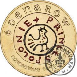 6 denarów - Gniezno (golden nordic z tampondrukiem)