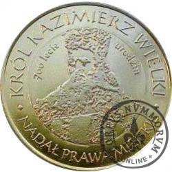 10 dutków nowotarskich - Król Kazimierz III Wielki (II edycja - bimetal pozłacany z tampondrukiem)