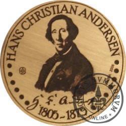 20 andersenów / Hans Christian Andersen - typ I / PRÓBA - WZORZEC PRODUKCYJNY DLA MONETY (miedź patynowana)