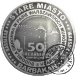 50 srebrników turystycznych / Warszawa (srebro Ag.925 oksydowane)