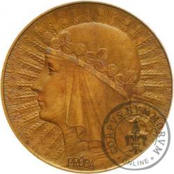 10 złotych - Polonia (głowa kobiety) zn. men. brąz