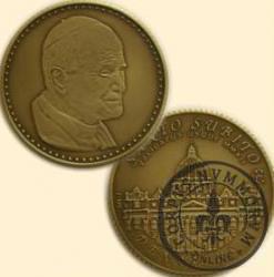 10 denarów - DENARIUS X (mosiądz patynowany) / Bazylika Św. Piotra na Watykanie / Jan Paweł II - 45-lecia święceń kardynalskich