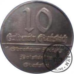 10 guldenów gdańskich (tombak - próba)