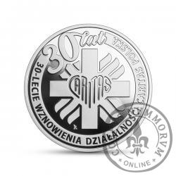  10 złotych -  30-lecie wznowienia działalności Caritas Polska