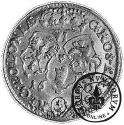 szóstak koronny - popiersie w płaszczu, herb w owalu, VI