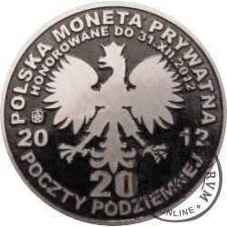 20 poczty podziemnej (POCZTA OBOZOWA SOLIDARNOŚĆ) / WZORZEC PRODUKCYJNY DLA MONETY (wzór III - marszałek Edward Śmigły-Rydz / miedź srebrzona oksydowana + mosiężna rycina)