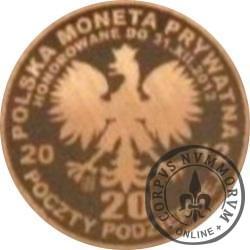 20 poczty podziemnej (POCZTA OBOZOWA SOLIDARNOŚĆ) / WZORZEC PRODUKCYJNY DLA MONETY (wzór VI - generał Tadeusz Bór-Komorowski / miedź patynowana)