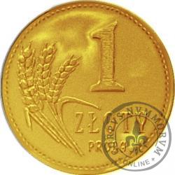 1 złoty - PRÓBA 2013 (mosiądz)