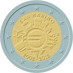 2 euro - Dziesięciolecie banknotów i monet euro  