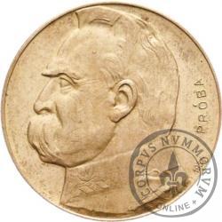 10 złotych - Piłsudski, orzeł strzelecki, Ag PRÓBA st. zw.