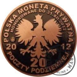 20 poczty podziemnej (POCZTA OBOZOWA SOLIDARNOŚĆ) / WZORZEC PRODUKCYJNY DLA MONETY (wzór II - generał Władysław Anders / miedź patynowana + mosiężna rycina)