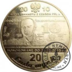 20 ludowych / BANKNOTY PRL - 10 złotych (mosiądz)
