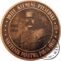 20 PIŁSUDSKICH (Józef Piłsudski) / WZORZEC PRODUKCYJNY DLA MONETY - PRÓBA (miedź patynowana)