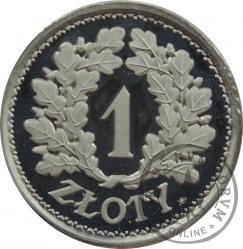 1 złoty - liście dębu - kopia monety próbnej