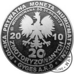 20 zmotoryzowanych (Polonez) / WZORZEC PRODUKCYJNY DLA MONETY (miedź srebrzona oksydowana)