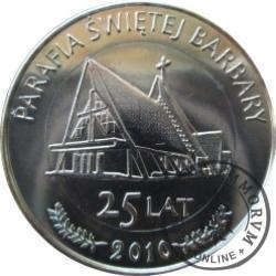 1 funt bieruński - 25. lat Parafii Świętej Barbary (III emisja - bimetal srebrzony)