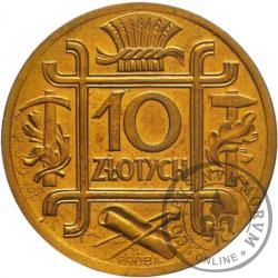 10 złotych - symbole, tombak, duża
