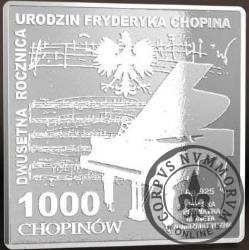 1000 chopinów / Fryderyk Chopin (klipa - srebro Ag 925)