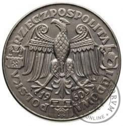 100 złotych - Mieszko i Dąbrówka - głowy w prawo, Aw: orzeł, Rw: nominał, Ag.700 st. głęboki