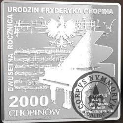 2000 chopinów / Fryderyk Chopin (klipa - srebro Ag 999,9)