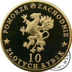 10 złotych rybek - Pomorze Zachodnie / Szczecin ~ Paletka dyskowiec (III emisja - mosiądz)