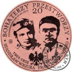 20 bohaterzy przestworzy - 80. rocznica śmierci Franciszka Żwirki i Stanisława Wigury (miedź - Φ 38 mm)