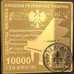 10000 chopinów / Fryderyk Chopin (klipa - złoto Ag 999,9)