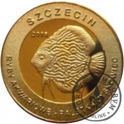 10 złotych rybek - Pomorze Zachodnie / Szczecin ~ Paletka dyskowiec (III emisja - mosiądz pozłacany)