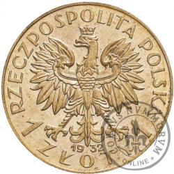 1 złoty - Polonia (głowa kobiety) Ag PRÓBA wyp.