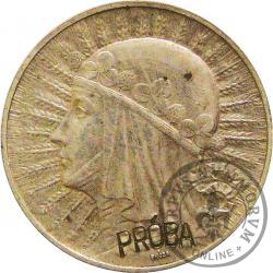 1 złoty - Polonia (głowa kobiety) Ag PRÓBA bez roku 18 mm