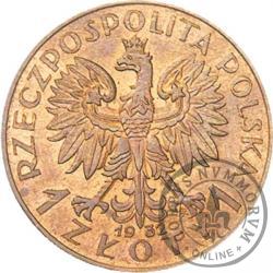 1 złoty - Polonia (głowa kobiety) brąz PRÓBA wyp.