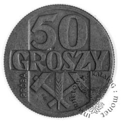 50 groszy - skrzyżowane młotki z kłosem