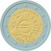 2 euro - Dziesięciolecie banknotów i monet euro  