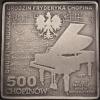 500 chopinów / Fryderyk Chopin (klipa - mosiądz srebrzony oksydowany)