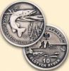 10 złotych rybek (mosiądz posrebrzany, oksydowany) - I emisja / SZCZUPAK