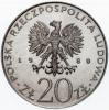 20 złotych - Dar Pomorza - żagle przy relingu