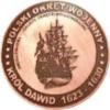 20 bitewnych - BITWA MORSKA POD OLIWĄ (1627) OKRĘTY - Król Dawid / WZORZEC PRODUKCYJNY DLA MONETY (miedź patynowana)