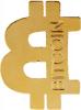 Bitcoin BTC - metal pozłacany (ażurowy symbol kryptowaluty bitcoin)