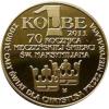 1 kolbe - ROK KOLBIAŃSKI (mosiądz)