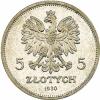 5 złotych - sztandar - Ag st. L płytki