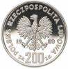 200 złotych - XIII igrzyska Lake Placid 1980 - skoczek znicz