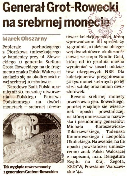2009.12.18._Genera_Grot-Rowecki_na_srebrnej_monecie